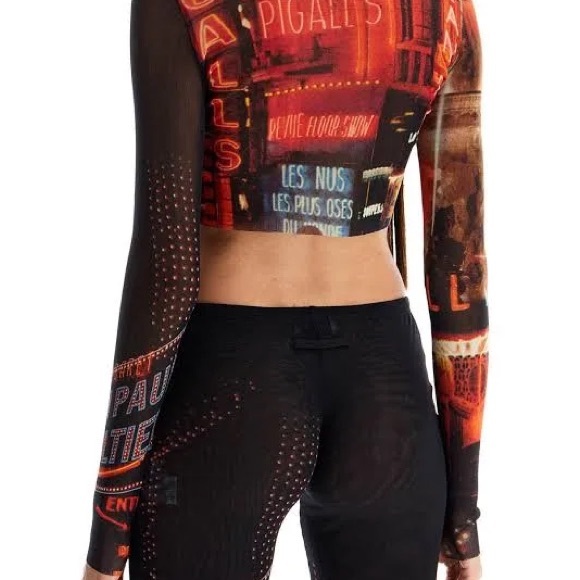 Jean Paul Gaultier Red and Black Graphic Crop Top - Picture 10 of 10